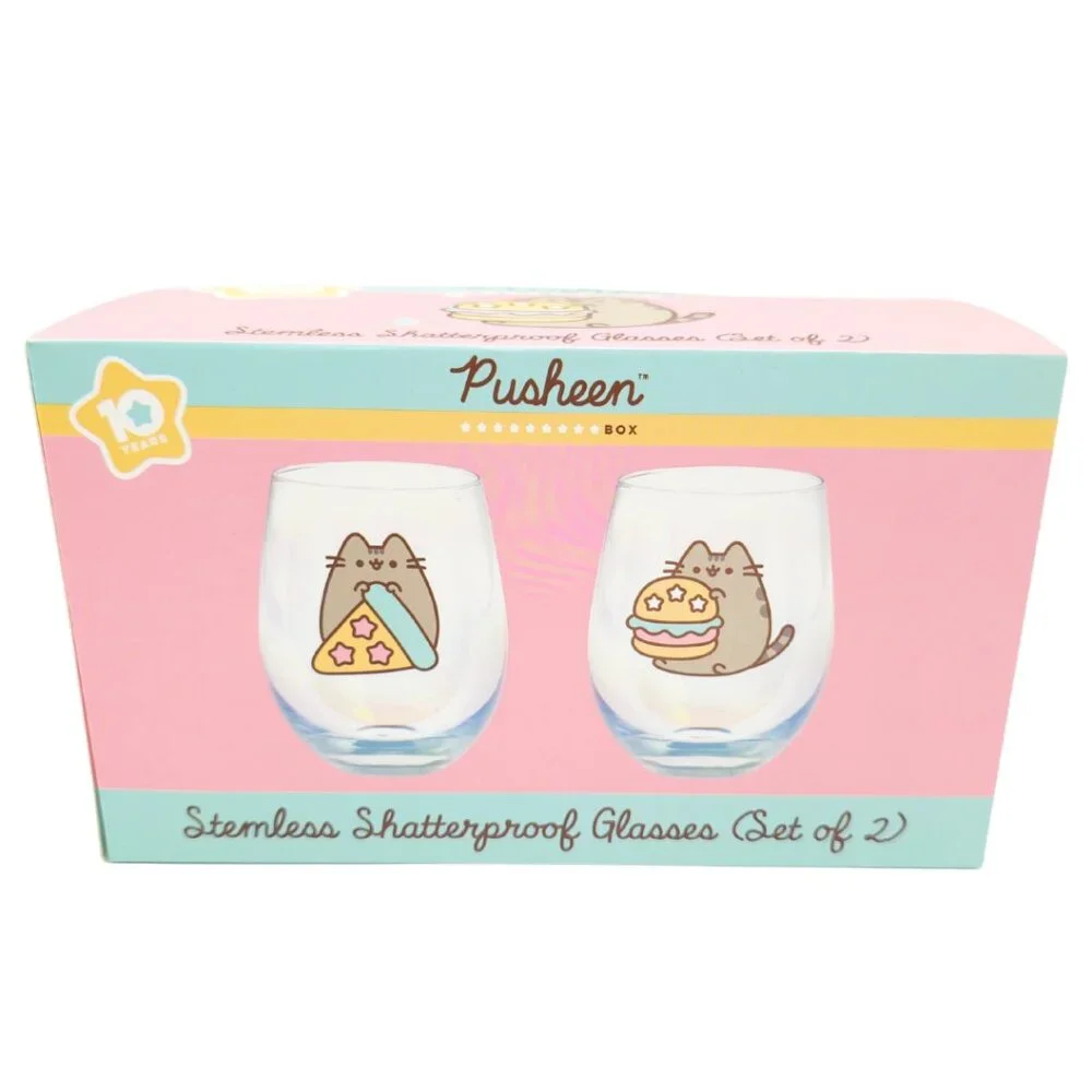 *Pusheen Box Exclusive Winter 2020 Shatterproof Stemless Glasses Set-Damaged Box